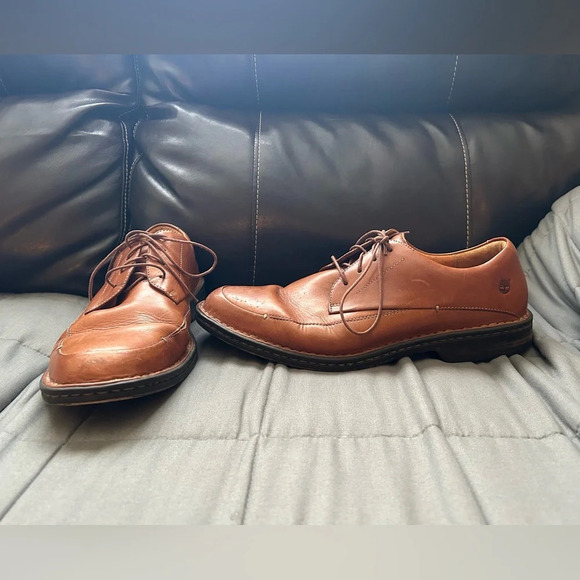 TIMBERLAND Leather Oxford Brown Men’s Oxford Lace Up Size 11 Business Comfort - Picture 1 of 14